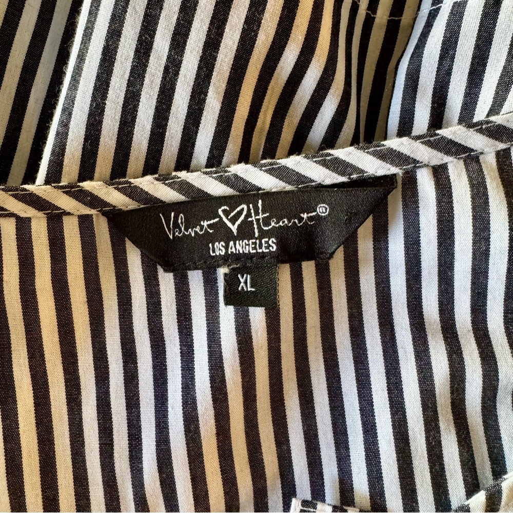 NWOT Velvet Heart 3/4 sleeve striped cotton top XL - Picture 8 of 14